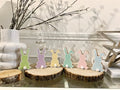 Chunky Wooden Pastel Bunny Rabbits.