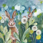 Dandelions & Rabbits Card Blank
