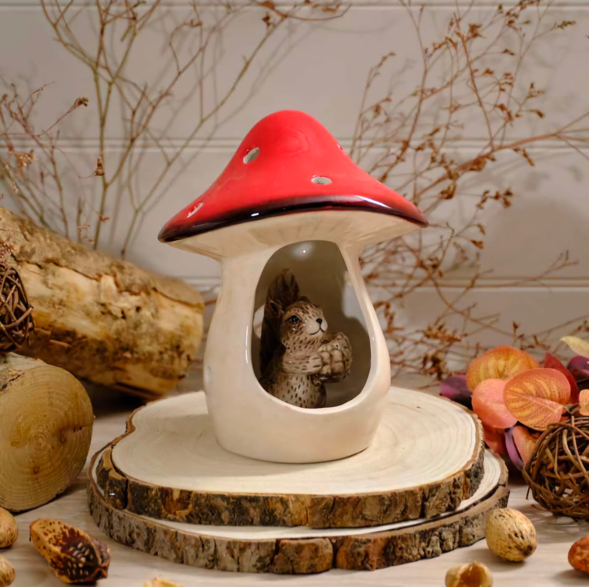 Ceramic Mushroom With Squirrel Inside PRE-ORDER