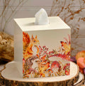 Toadstool Tales Autumn Wooden Square Tissue Box