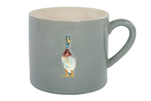 Load image into Gallery viewer, Stoneware Sage Green Country Duck Mug
