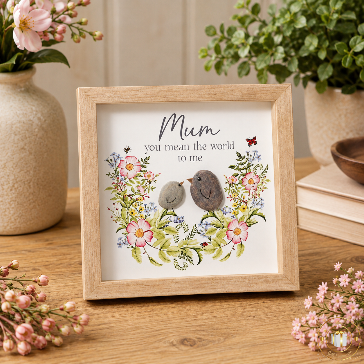 Mum, You Mean the World to Me – Pebble Art Plaque