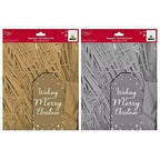 Christmas Hamper Dressing Set - Gold / Silver - Shredded Tissue, Bow, Tag & Cellophane