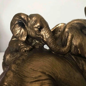 Bronze Elephant & Calf