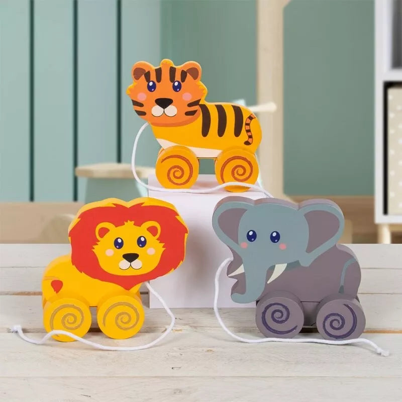 Let's Learn Pull Along Zoo Toy - LION/TIGER/ELEPHANT