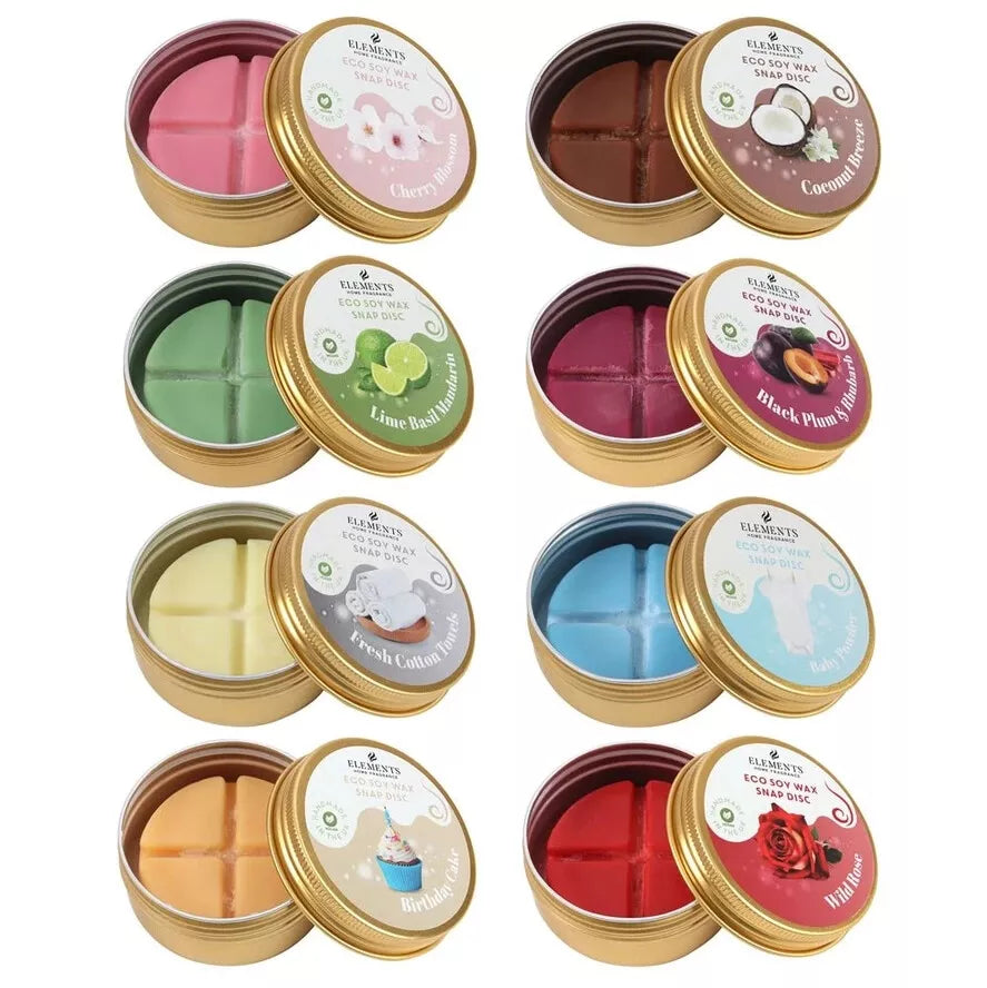 Vegan Eco Soy Wax Melts Snap Discs - Cherry Blossom Baby Powder Birthday Cake