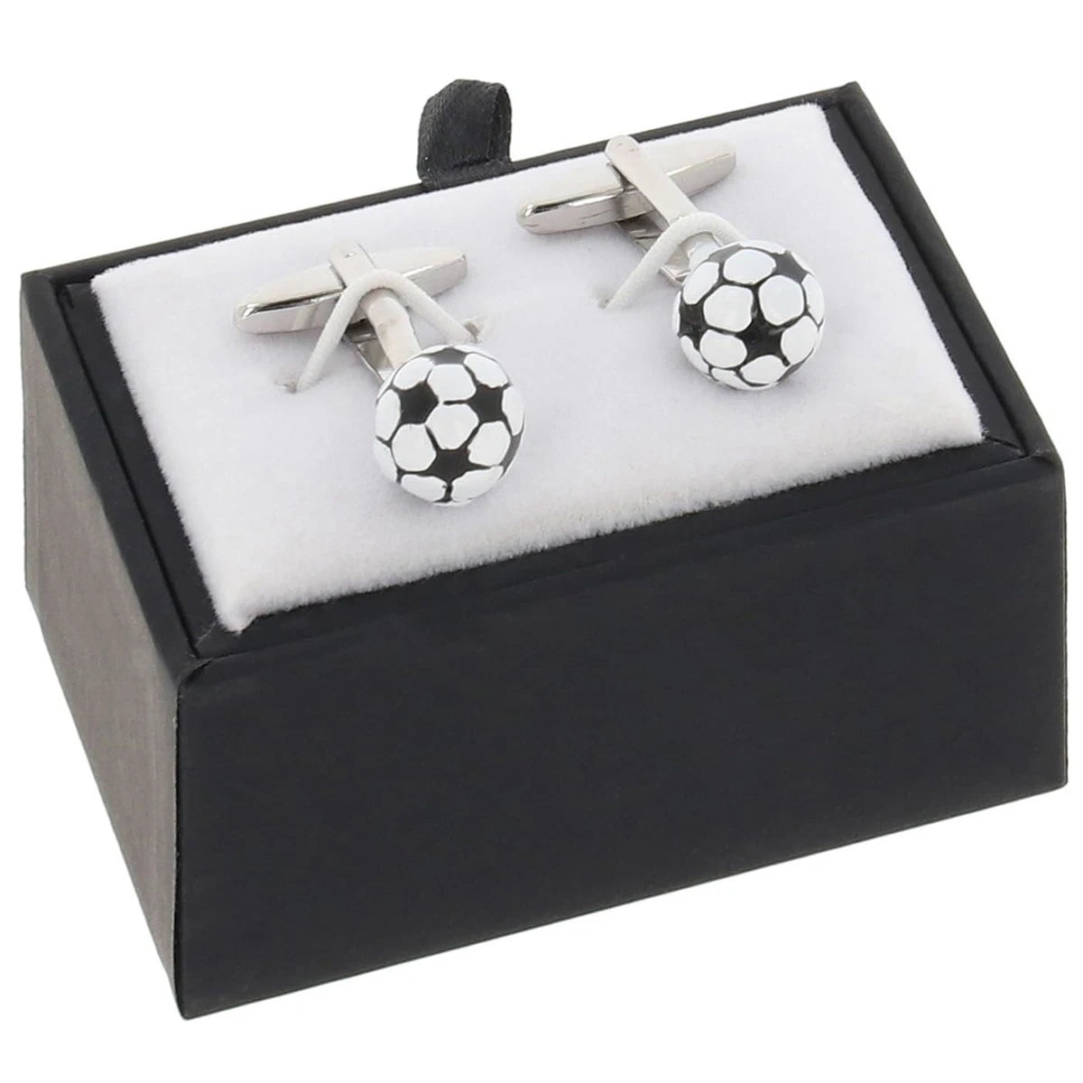 Equilibrium EQ For Men Football Cufflinks Black White Silver Tone
