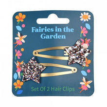 Load image into Gallery viewer, Fairys In The Garden Glitter Star Hair Clips
