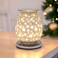 White Satin Snowflake Touch Lamp / Wax Burner