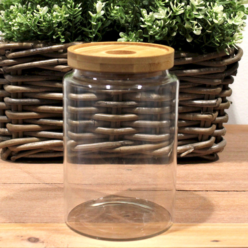 Eco Friendly Cottage Bamboo Glass Storage Jar