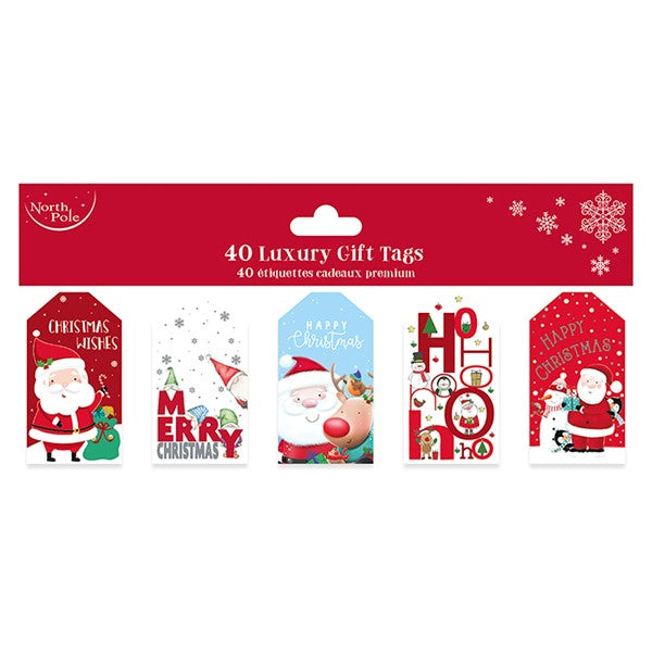 Gonk & Santa Christmas Gift Tags - Pack of 40