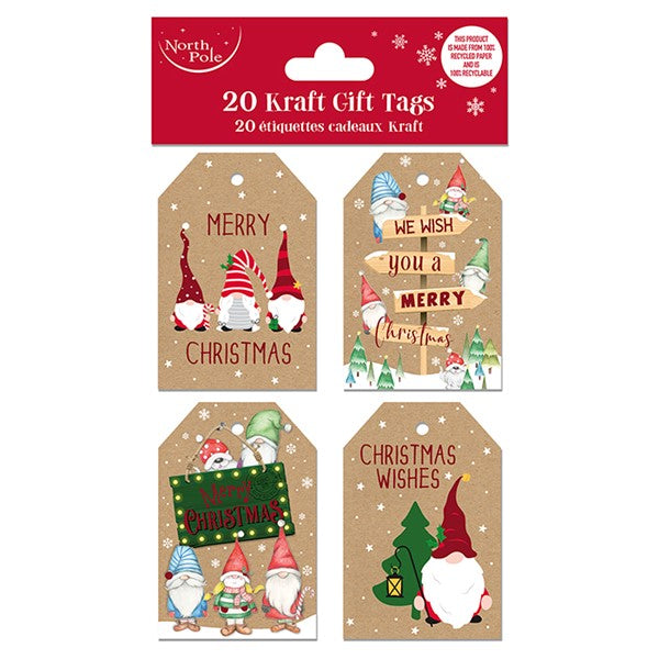 Gonk Christmas Gift Tags - Pack of 20