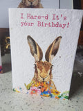 Hare Happy Birthday Seed Card - Hare-d