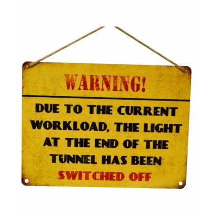 Warning! Lights Off Metal Sign