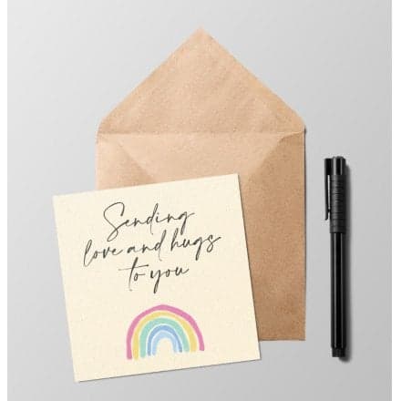 Greetings Card, Rainbow Love and Hugs