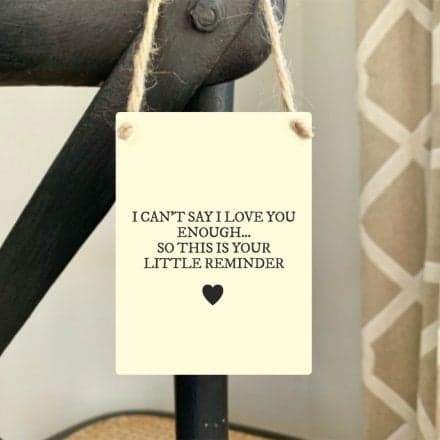 I Can't Say I Love You Enough - Mini Metal Sign