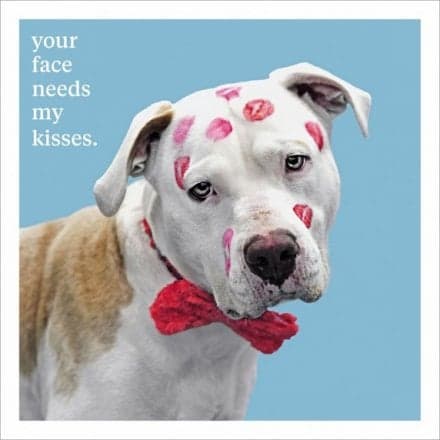 Your Face Needs My Kisses Greetings Card - Love - Anniversary