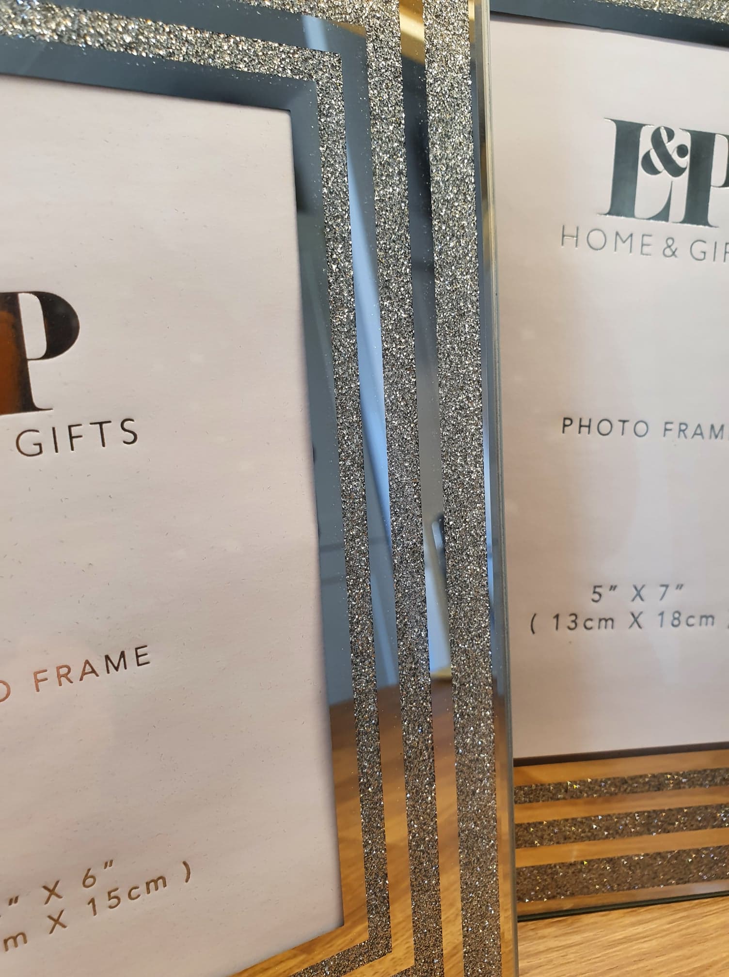 Silver Glitter Edged Picture Frame 5 x 7