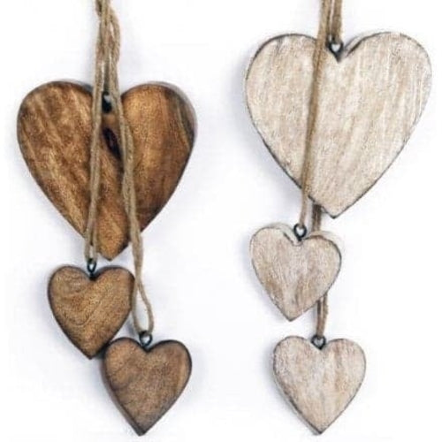 Wooden Hanging Hearts