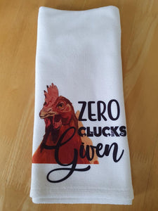 Cockerel Zero Clucks Given Kitchen Tea Towel