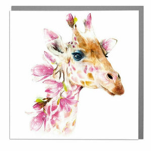 Floral Giraffe Card .