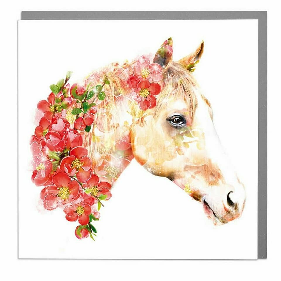 Floral Horse Card .