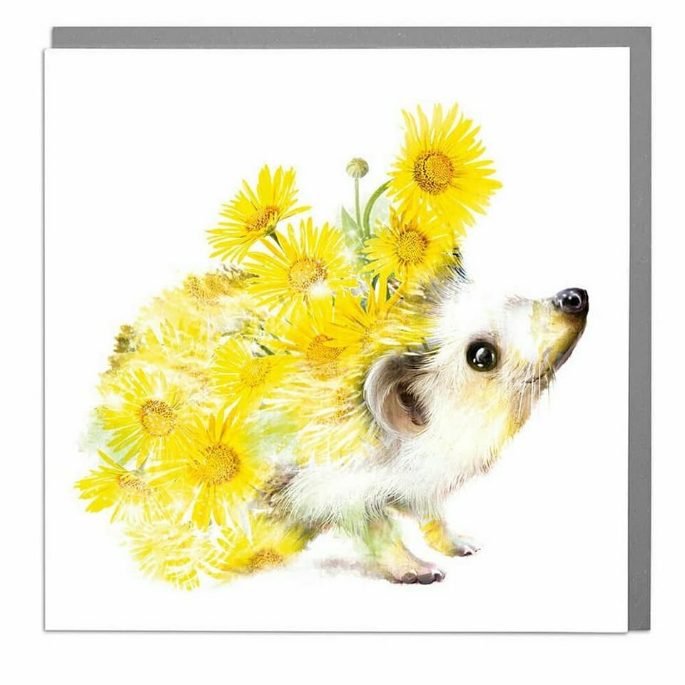 Floral Hedgehog Card - Blank