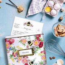 Load image into Gallery viewer, Luxury Recipe Tin - Floral Bee
