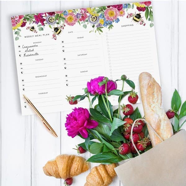 Weekly Meal Planner - Floral Bee