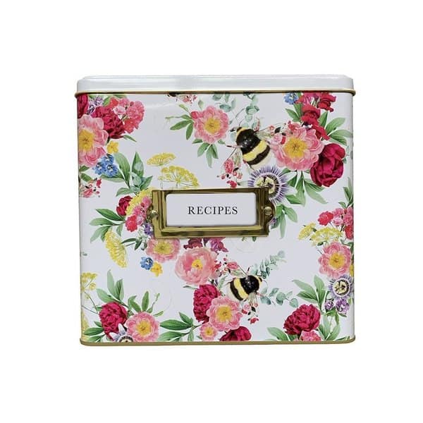 Luxury Recipe Tin - Floral Bee