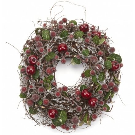 Frosted Red Berry Wreath