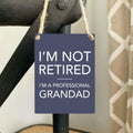 I'm Not Retired I'm A Professional Grandad - Mini Metal Sign