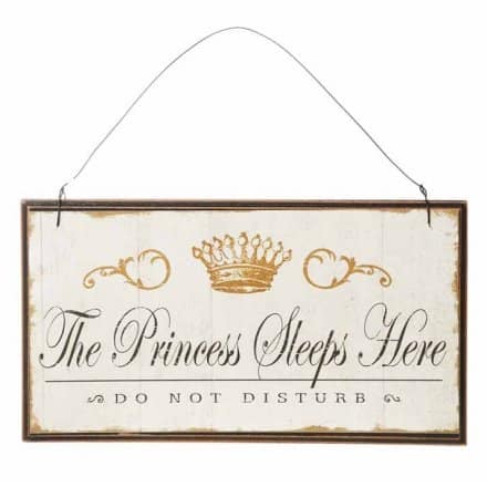 Princess Sleeps Here Wooden Plaque