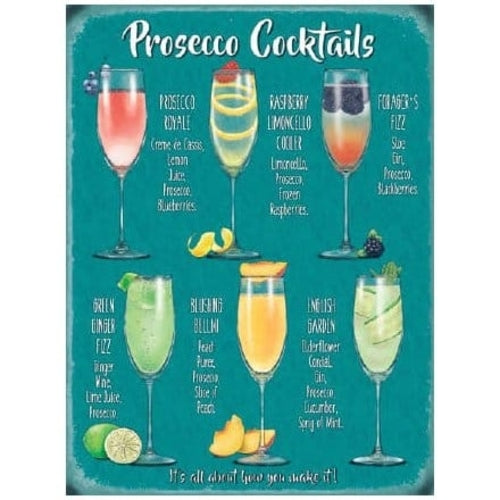 Classic Prosecco Cocktail Metal Sign