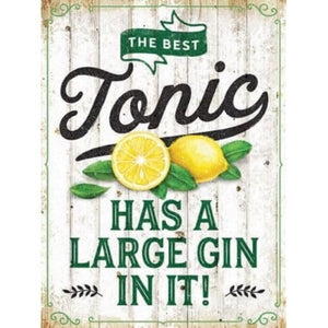 Large Gin and Tonic Metal Sign