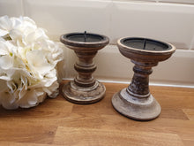 Load image into Gallery viewer, Chunky Wooden Candle Sticks / Holders - Light
