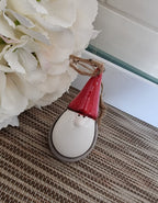Christmas Grey & Red Round Santa Gonk - Hanging