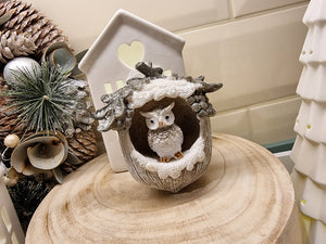 Bird / Owl In Acorn Tree Decorations .