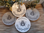 Grey & White Bee Coasters