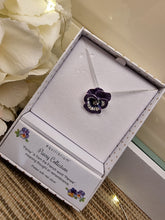 Load image into Gallery viewer, Violet Pansy Silver Plated Necklace
