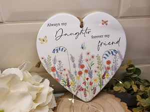 Daughter Friend Ceramic Heart