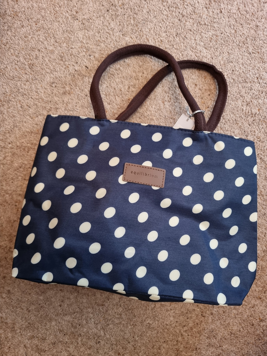 Waterproof Bag - Navy & Cream Spots