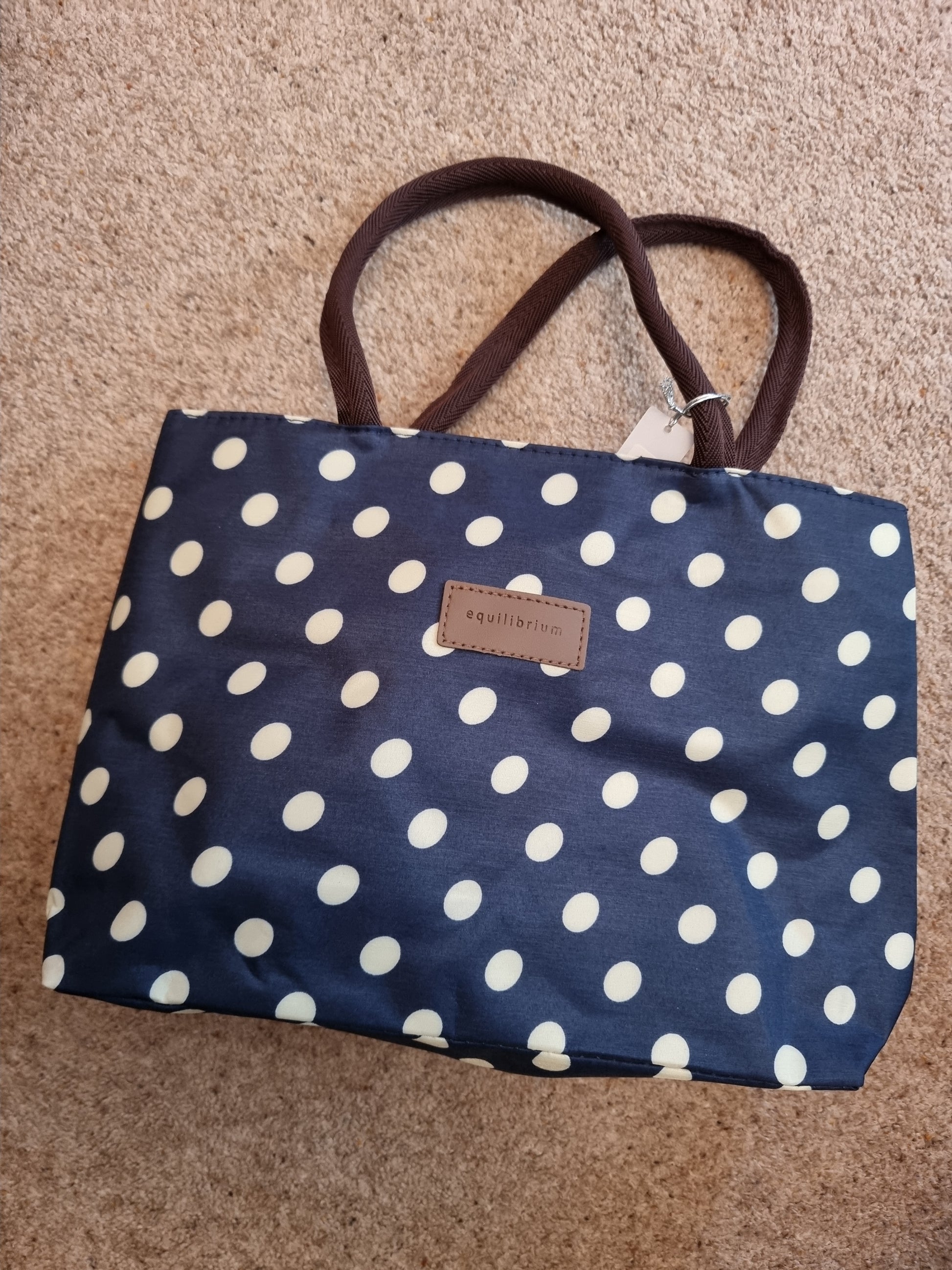Waterproof Bag - Navy & Cream Spots