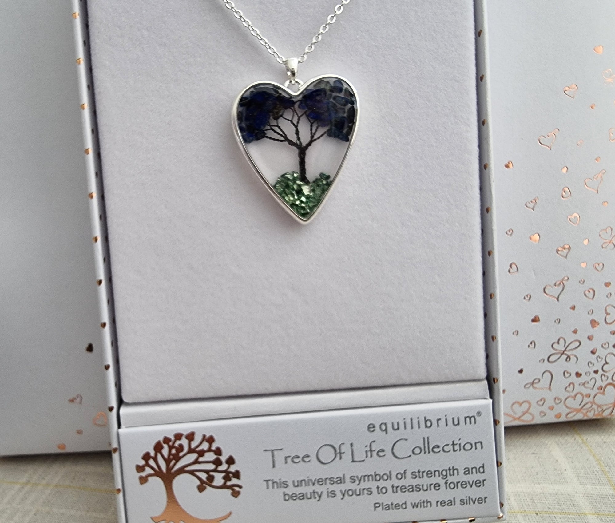2nd Tree Of Life Silver Plated Necklace - Blue Lilazuli