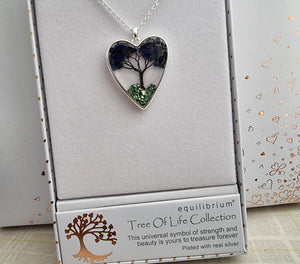 Tree Of Life Silver Plated Necklace - Blue Lilazuli
