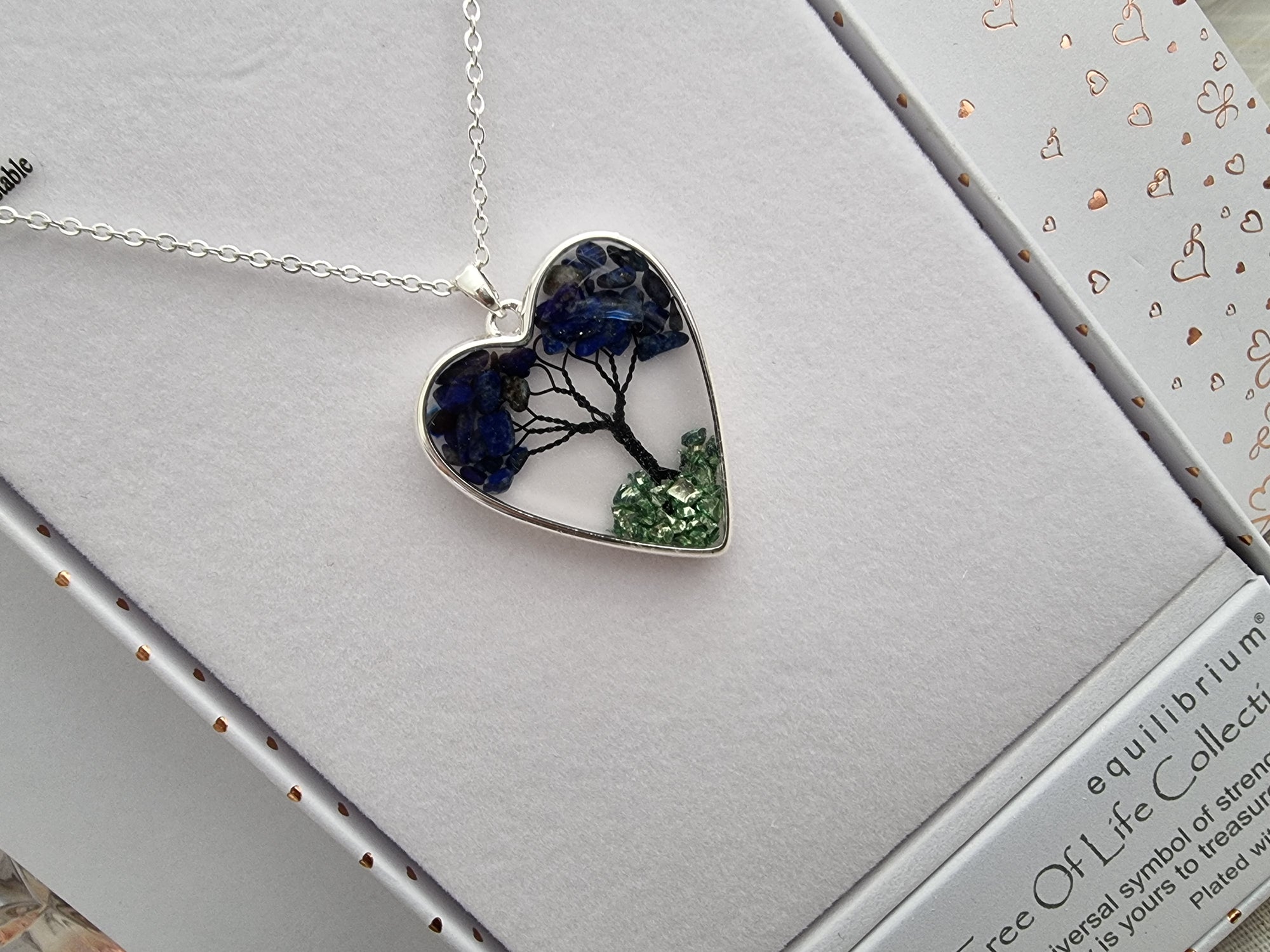 2nd Tree Of Life Silver Plated Necklace - Blue Lilazuli