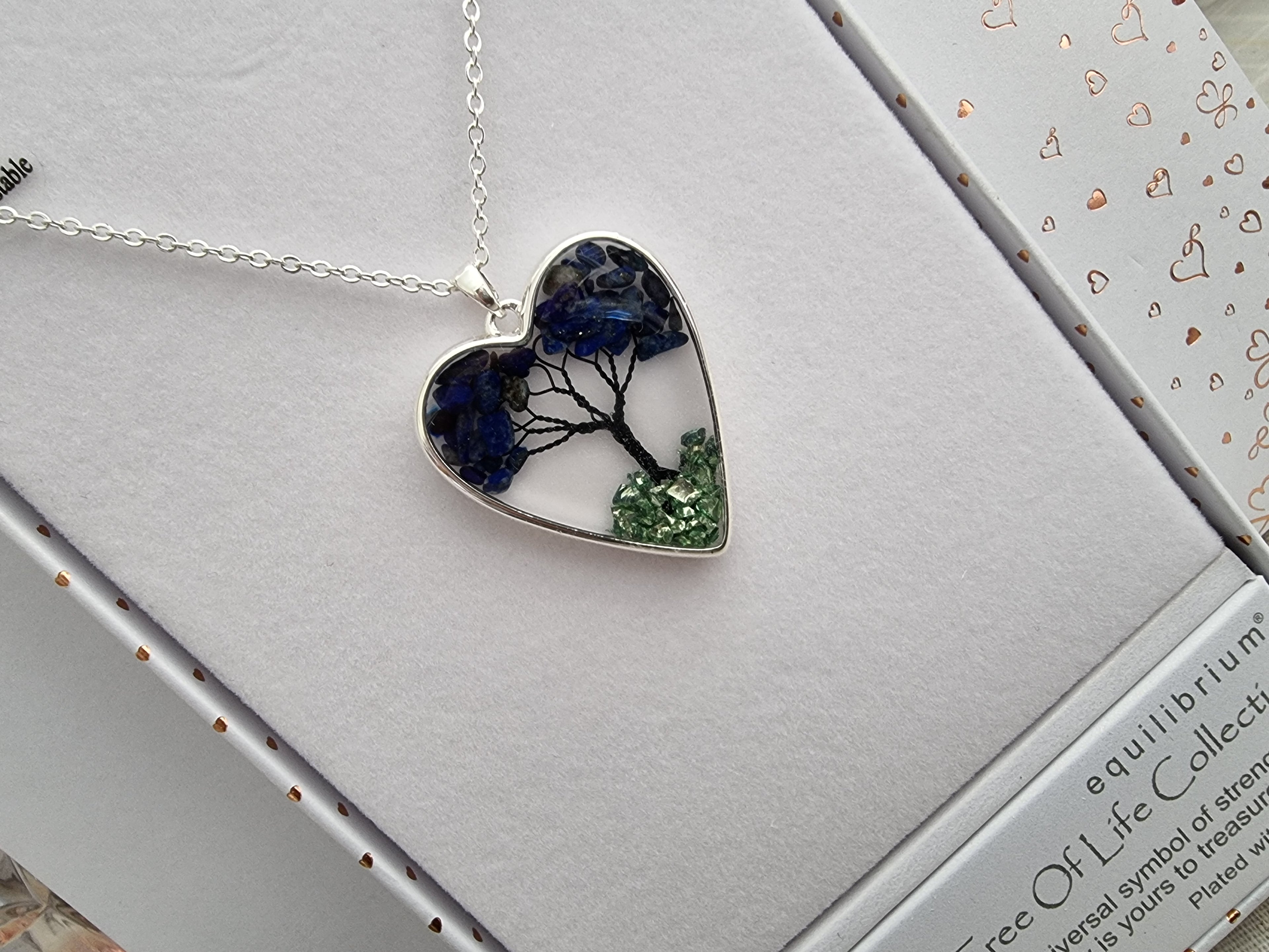 2nd Tree Of Life Silver Plated Necklace - Blue Lilazuli