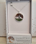 Tree Of Life Silver Plated Necklace - Pink Amethyst