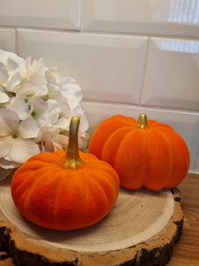Flocked Ceramic Pumpkins