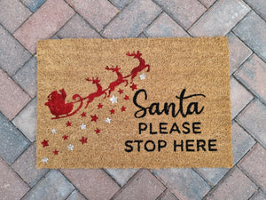 Christmas Doormat - Santa Please Stop Here